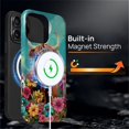 thumbnail image 4 of Punmada for iPhone 16 Compatible with Magsafe Full Body Protective Glossy Case, For Girl Boy Shockproof Magnetic Charge Esthetics Pattern Flower Highland Cow, 4 of 7