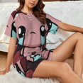 thumbnail image 4 of Yiaed The Binding of Isaac Ensemble de Pyjama à Manches Courtes pour Femmes Col Rond Décontracté 2 Pcs Ensemble de Détente Pyjama à Manches Courtes pour Femmes-Moyen, 4 of 6