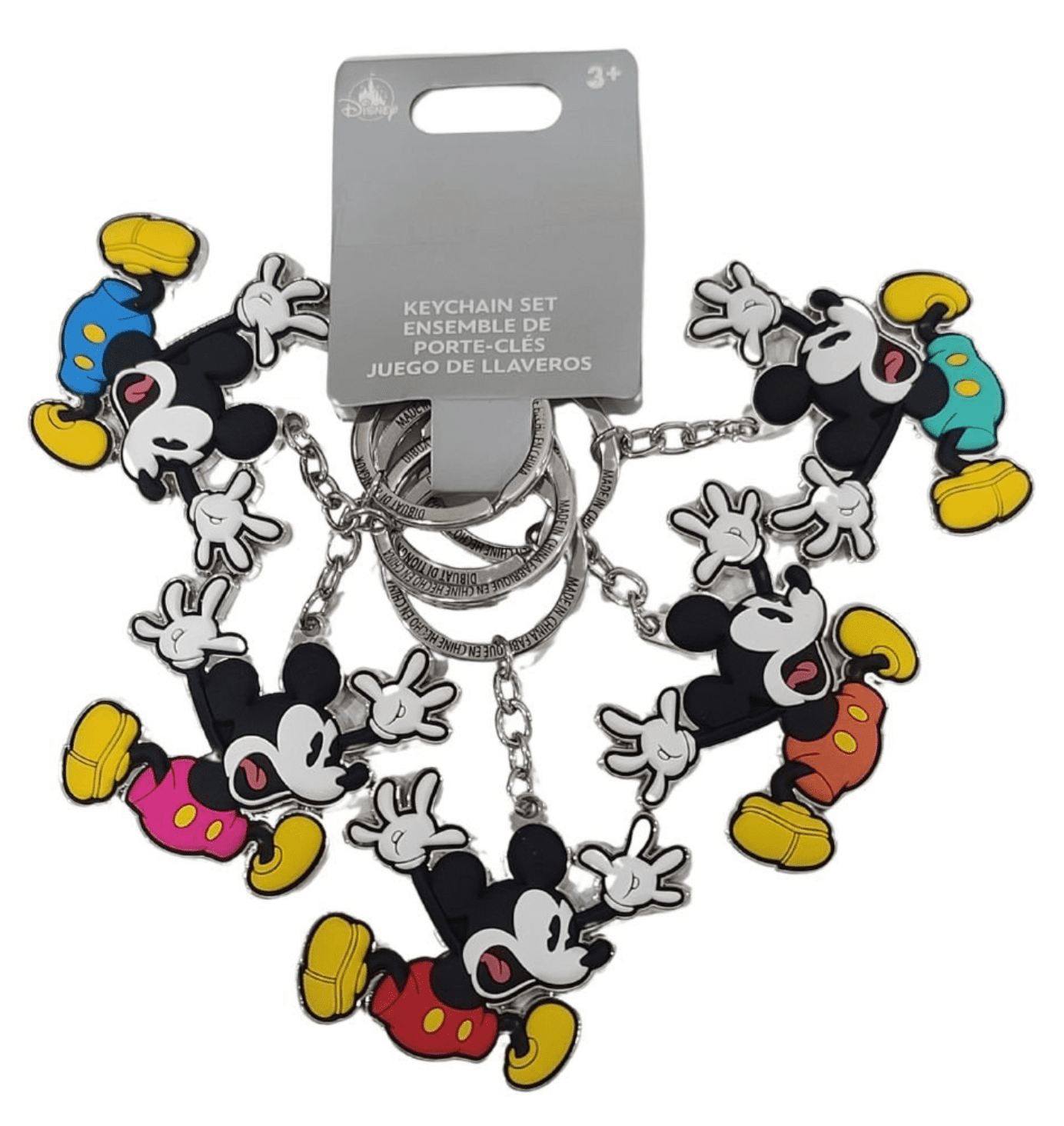 Disney Parks Mickey Mouse Running Scare Keychain Set New With Tag