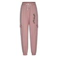 thumbnail image 4 of Women's Sweatpants Up to 35% off!Wide Leg High Waist Loose Flare Sweatpants Fashion Fitness Sports Loose Elastic Waist Long Sweatpants Drawstring Sports Joggers Solid Color, 4 of 5