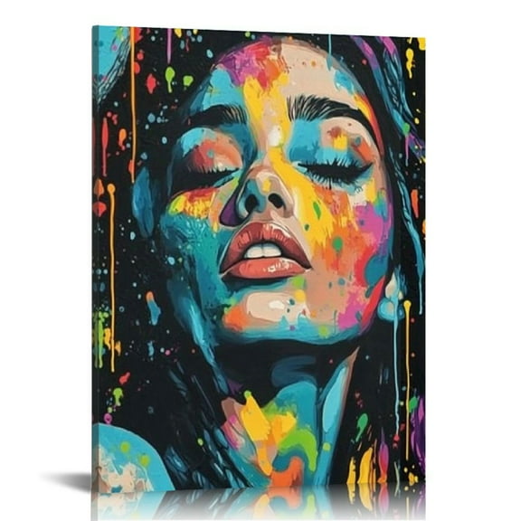 Black Wall Art Abstract African American Woman Poster Girl Canvas Painting Modern Aesthetic Pictures for Living Room Decor