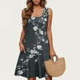 thumbnail image 5 of Drses‌‌ ‌‌‌‌‌‌‌‌‌‌‌‌‌‌‌Women's Floral Print Sleeveless Round Neck Swing Dress - Loose T-Shirt Sundress with Pockets for Beach & Vacation, 5 of 5