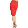 thumbnail image 3 of Women's Solid Basic Casual Knee High Waist Stretch Bodycon Pencil Skirt, 3 of 4