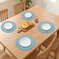 thumbnail image 3 of Unique Bargains Rustic Round Placemats 6Pcs Woven Placemats Blue 15x15inch, 3 of 6
