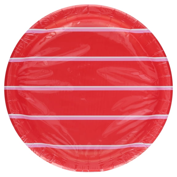 Striped Disposable Paper Plates, 9", Red and Pink, 20 Count, by Way To Celebrate