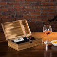 thumbnail image 5 of MyGift Brown Torched Wood Double Bottle Wine Case with Top Handle, 5 of 7