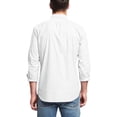 thumbnail image 2 of Hat and Beyond Men's White Long Sleeve Fitted Button Down Dress Shirt with Accented Pocket, 2 of 6