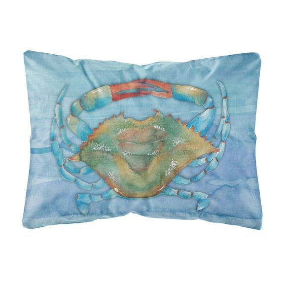 Carolines Treasures BB8527PW1216 Blue Crab Canvas Fabric Decorative Pillow, 12H x16W, multicolor