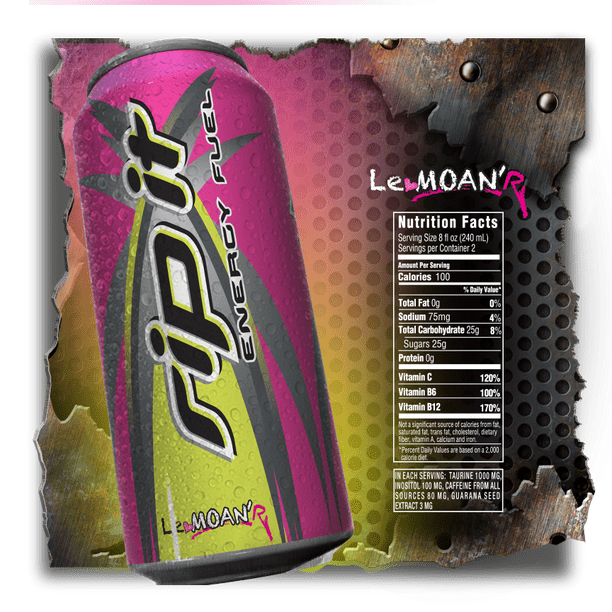 Rip It Le Moan Raspberry Lemonade Energy Drink, 16 Oz - Case Of 24 - Walmart.com