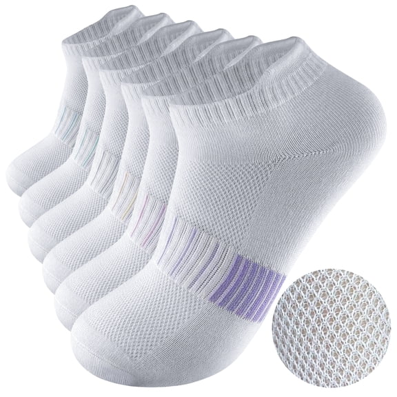 Sophproton 12-Pack Women's White Low Cut Athletic Socks, Arch Support Performance Ankle Socks, Fits Shoe Size 5-10