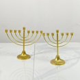 thumbnail image 6 of Classic Gold Detachable Metal Candle Holder Candle Stand Candlestick Menorah 7-BRANCH, 6 of 8