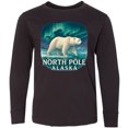 thumbnail image 3 of Inktastic North Pole Alaska Polar Bear Aurora Long Sleeve Youth T-Shirt, 3 of 5