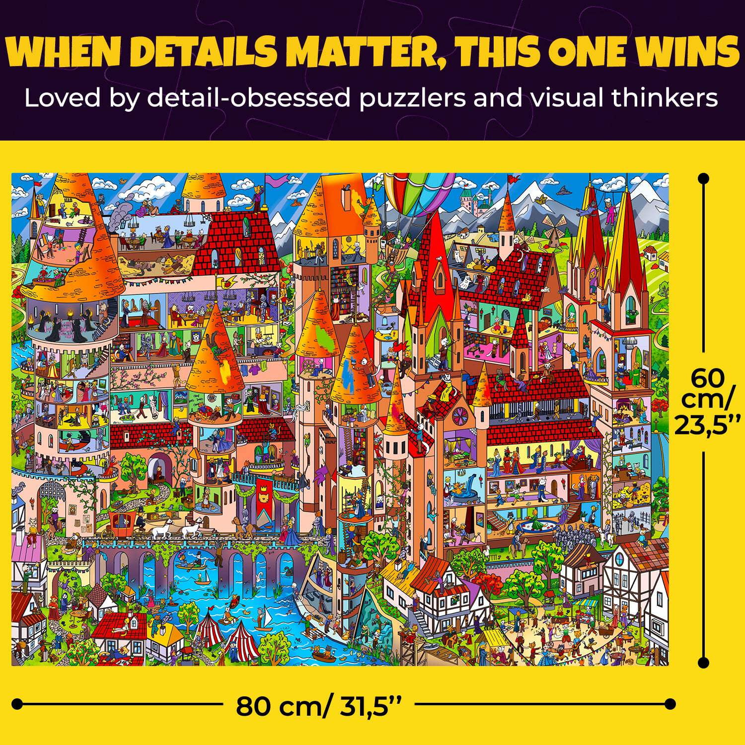 Quokka Jigsaw Puzzles for Adults - 1000 Piece Puzzles Knightly Cats with Extra Fun in Premium Box