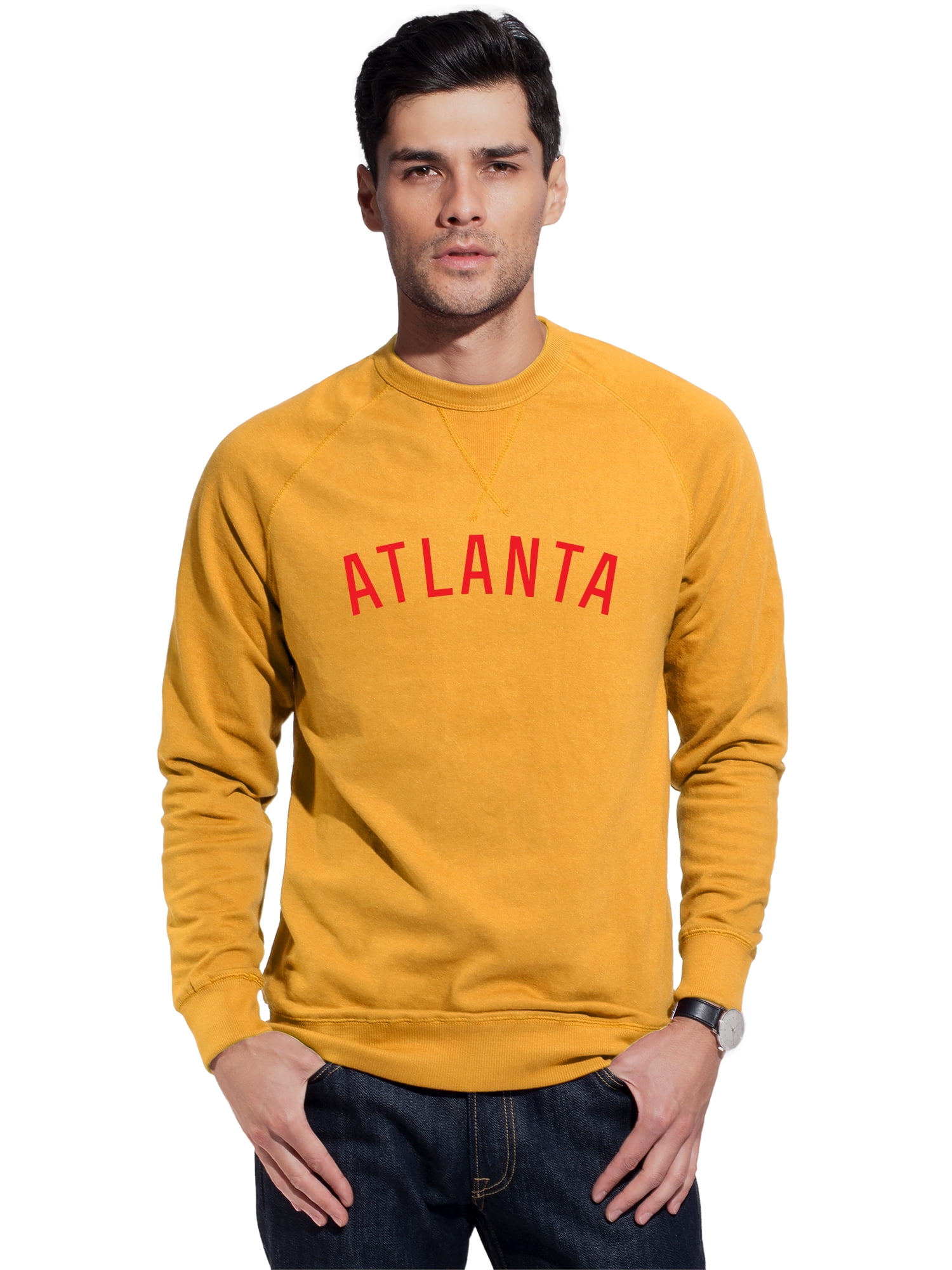 Daxton Atlanta Sweatshirt Athletic Fit Pullover Crewneck French Terry  Fabric - Walmart.com