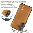 thumbnail image 5 of Allytech 2 in 1 Detachable Wallet Case for Samsung Galaxy S24 with Cash Pocket & Cash Slots, [Full Body Protection] [Magnetic Clasp] Luxury PU Leather Shockproof Slim Kickstand Case - Brown, 5 of 9
