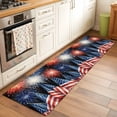 thumbnail image 3 of Independence Day Washable Area Rug 2 x 6 ft American Flag Fireworks Starry Sky Abstract Watercolor, Soft Non Slip Rugs Stain Repellent Indoor Felt Carpet for Living Dining Room Bedroom Home Office, 3 of 9