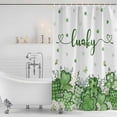 thumbnail image 3 of St Patricks Day Shower Curtain, Waterproof Shower Curtains for Bathroom, Green Love Heart Spring Butterfly Shamrock Washable Fabric Bathtub Curtain Set Bath Decor with 12 Hooks Standard 72"x72", 3 of 8