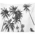 thumbnail image 3 of Tapiz psicodélico étnico Colgante de pared Siluetas en blanco y negro Palmeras de coco tropical Palmeras blancas Sala de estar Dormitorio Arte Naturaleza Decoraciones para el hogar 100 * 150 CM, 3 of 5