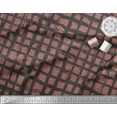 thumbnail image 2 of Soimoi Brown Poly Georgette Fabric Check Check Printed Fabric 1 Yard 52 Inch Wide, 2 of 3