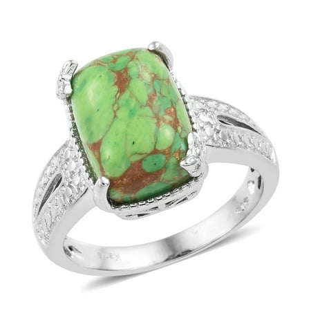 - Girls Cushion Green Turquoise Handmade Statement Ring Jewelry Gift