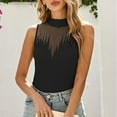 thumbnail image 2 of RMGVDSD Womens Summer Sleeveless Ribbed Tank Tops Sweater Vest 2025 Neck Basic Sheer Knit Top Fitted Shirts Solid Color Trendy Casual Fall Sweater /Black, 2 of 4