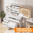 thumbnail image 1 of Kojooin Vanity Table with LED Mirror, 4 Drawers, Charging Port and 3-Colour Adjustable Lighting, 1 of 7
