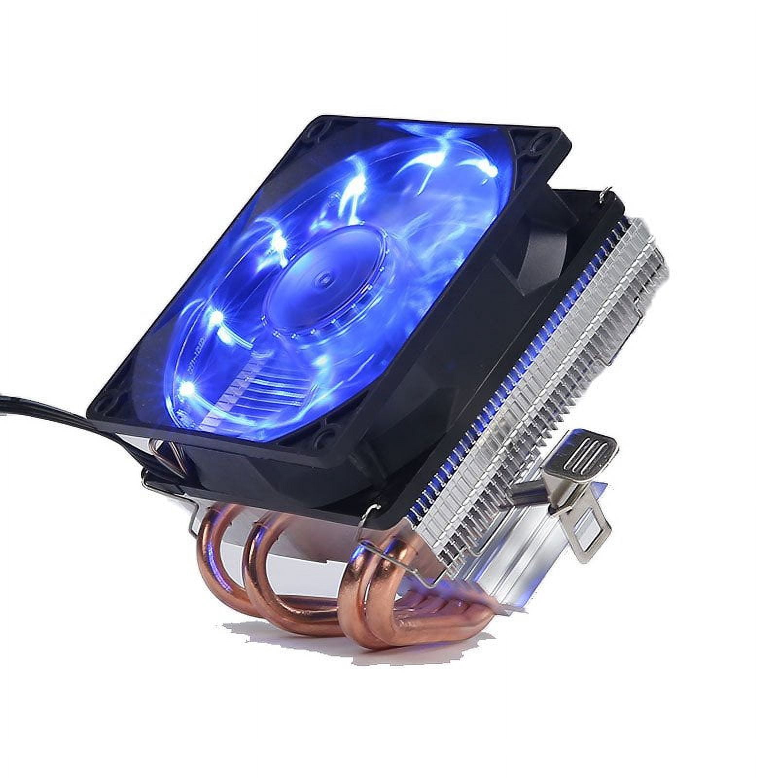 4 Copper Tubes Fans CPU Cooler LED CPU Cooling Fan PWM Silent CPU Cooler LGA/115X/775/AMD 3Pin PC CPU Cooling Radiator LGA115X/775 Streamer blue