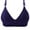 Dark Blue, variant on QLEICOM Everyday Bras for Women, Women's Comfort Lift Wirefree Bra Print Gathered Together Daily Bra Underwear No Rims Bras No Underwire Pink Cup 40/90BC