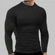 thumbnail image 2 of Camisetas deportivas Prolriy para hombre, de manga larga, ajustadas, de compresión, color liso, para primavera y verano, color negro XXXL, 2 of 6