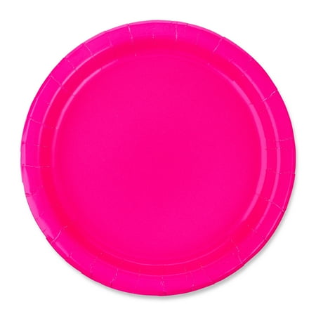 Disposable Paper Plates 9 Neon Pink 55 Count by Way To Celebrate