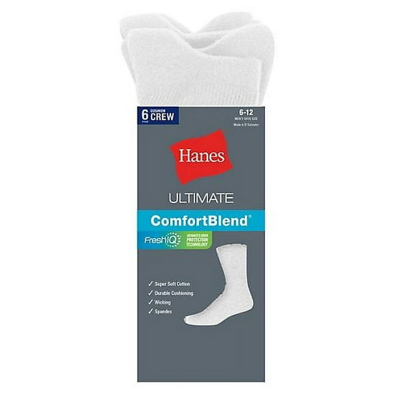 Mens 6-Pack Classics Dyed Crew Sock