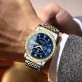 thumbnail image 2 of BINBOND Luxury Waterproof Luminous Date Week Stainless Steel Sport Quartz Men's Wristwatch, 2 of 5