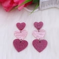 thumbnail image 3 of bobasndm Stylish Pink Earrings Heart Earrings Set Hypoallergenic Dangle Earrings for Women Pink Heart-shaped Lightweight Jewelry Gift, 3 of 8
