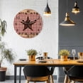 thumbnail image 4 of Wall Clock 12 Inch Red Plaid Vintage Country Star Round Silent Decorative Wall Clocks Battery Operated for Living Room Bedroom Kitchen Classroom Decor, Farmhouse Wood Texture,Large, 4 of 7