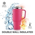 thumbnail image 3 of HONGBAKE 40oz Stainless Steel Tumbler with Handle & Straw Lid, Vacuum Insulated Tumbler, Blush Pink, 3 of 7