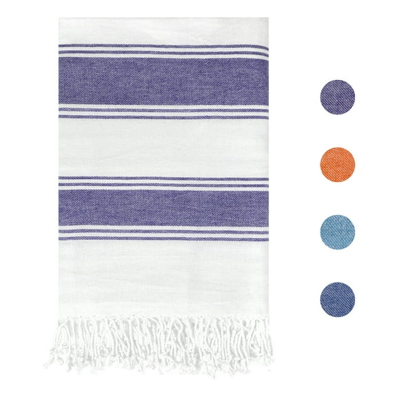 REGALWOVEN Cotton Wash Cloths for Face Striped Face Cloths Highly Absorbent Towels Purple