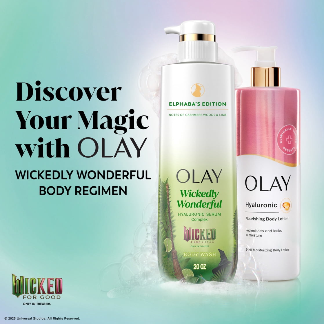 Olay Limited Edition Serum Body Wash, Wickedly Wonderful, 20 fl oz, Elphaba's Edition Hydrating Body Wash
