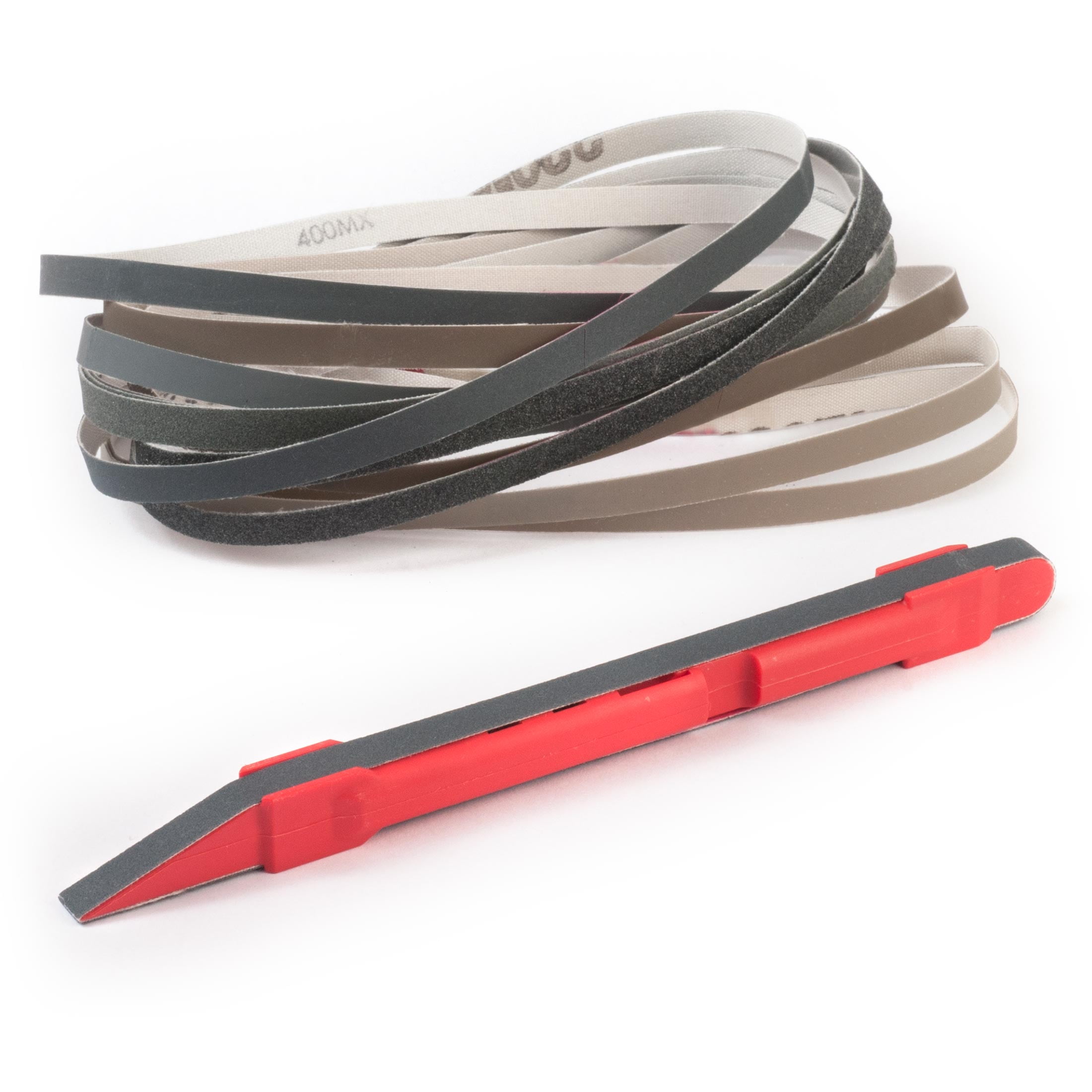 Fret Dressing Stick with 14 MicroMesh Belts (2 of each grit)