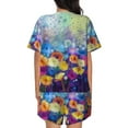 thumbnail image 3 of Picia Spring Flower Seasonal Pajamas Sets for Women Soft Short-Sleeved Pjs with Lounge Shorts Two Piece Sleepwear-X-Large, 3 of 9