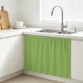 thumbnail image 3 of Green Small Cabinet Curtains 10"W x 11"L, Solid Color Simple Abstract Fashion Light Color Sink Skirt Dust-Proof Short Curtain for Bathroom Vanity Storage Cubby Desk, Self Adhesive Privacy Drapes, 3 of 9