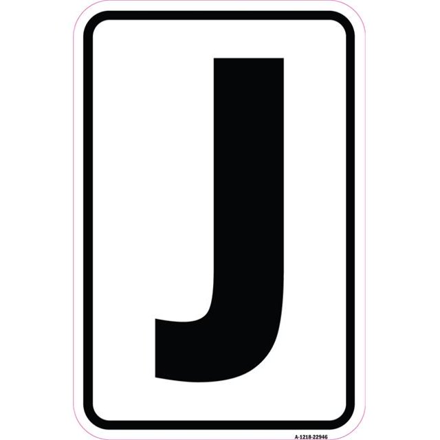 SignMission A-1218-22946 12 x 18 Po Signe en Aluminium - Signe avec la Lettre J