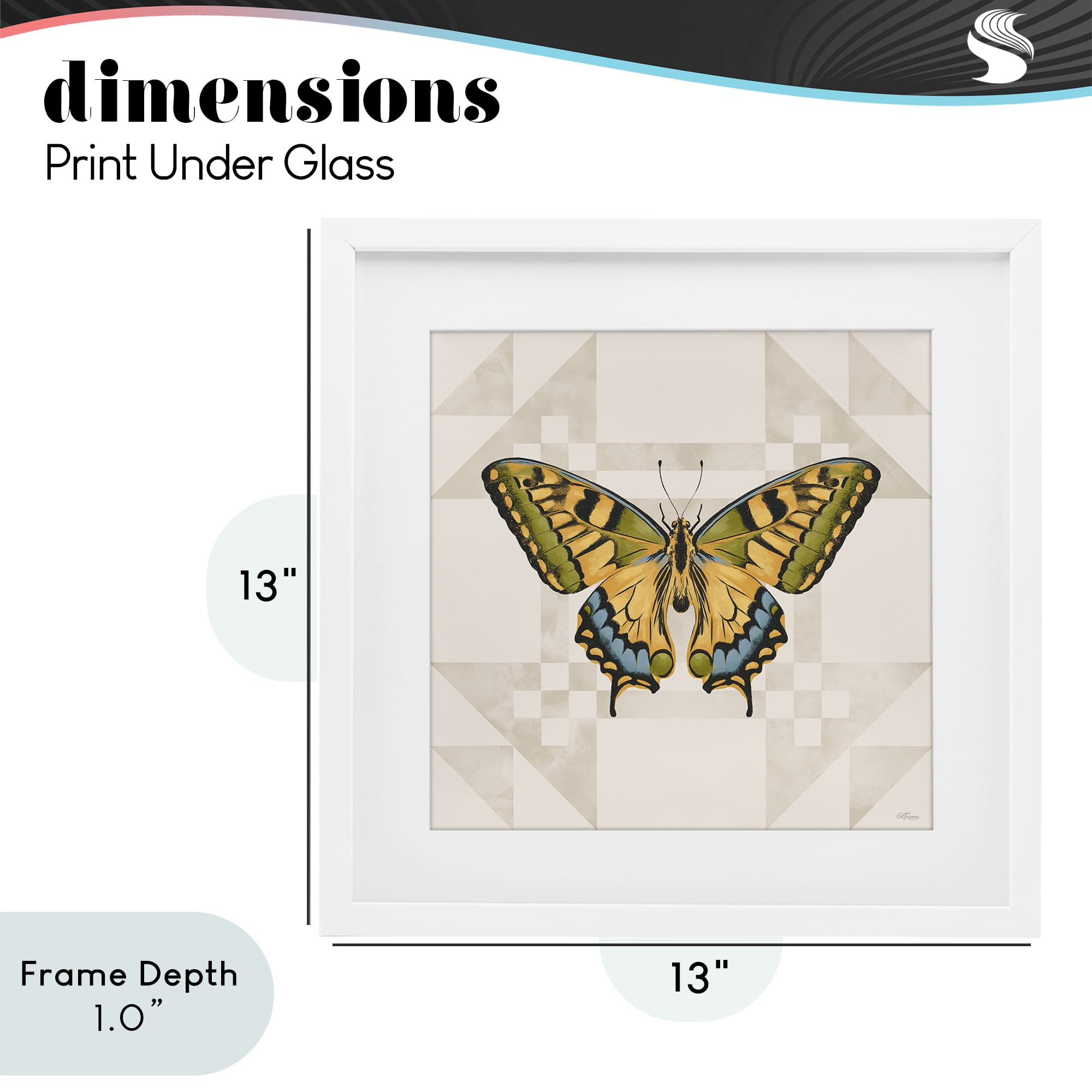 Stupell Industries Green Swallowtail Butterfly White Framed Print Under Glass, design by Cat Thurman Designs