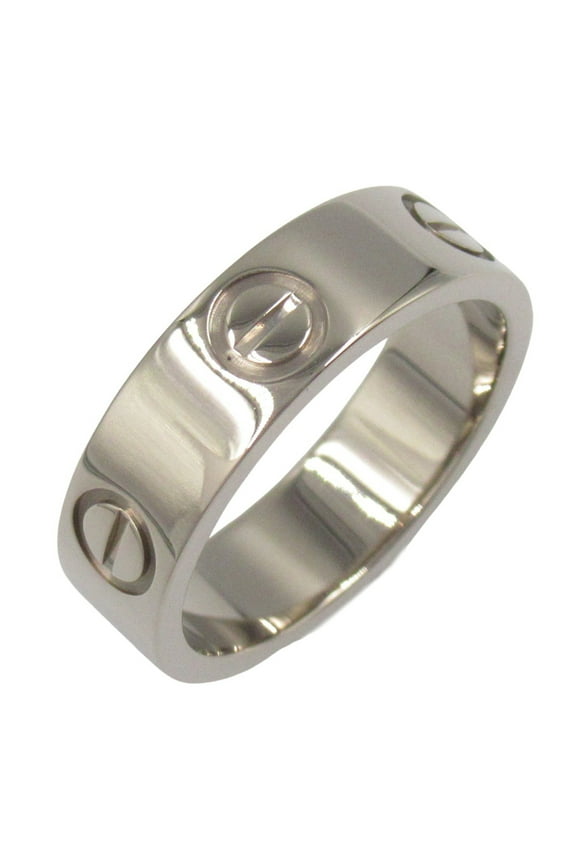 Pre-Owned Cartier Love Ring, 18K White Gold (K18WG) for Men and Women, Silver (Good)