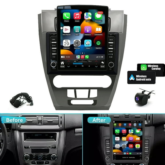 HUOEPU Android 15Car Stereo for Ford Fusion 2010-2012 ,4 64 G 9.7 Inch with Carplay & Android Auto Touchscreen Radio with WiFi, GPS Navigation, SWC   AHD Backup Camera