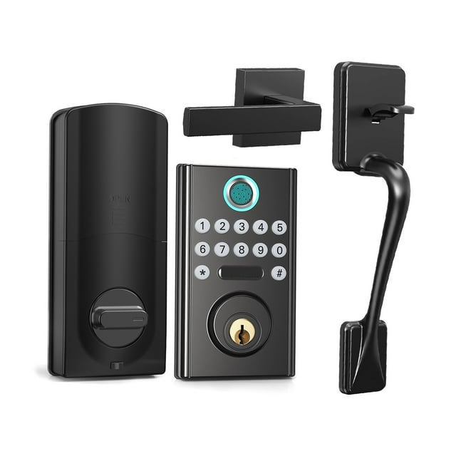 Door Lock, Smart Keyless Entry Door lock Pull Handle Set Knob Digital Fingerprint Locks For Security Home Office Hotel Furniture ,Easy to Install