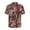 Autumn Leaf Camouflage Pattern, variant on Men's Short Sleeve Button Down Shirt for Beach Travel, Loose Version Ultra Soft Men's Casual Shirt, Colorful Zigzag Floral