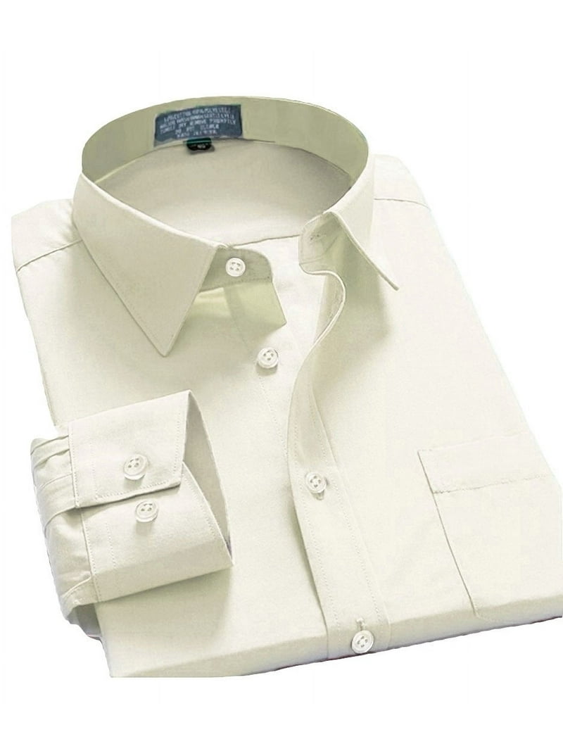pin collar long sleeve dress shirts for men Non-Iron Cotton Stripe Dress Shirt With Contrast Trim