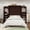 Walnut, variant on Full Size Murphy Bed, Wooden Full Wall Bed with 2 Wardrobe and Storage Shelf, Multifunctional Foldable Platform Bedframe for Guest-Room, Bedroom, Walnut