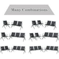 thumbnail image 6 of Kinbor Office Waiting Room Chairs, Reception Guest Bench w/ Black PU Leather & Silver Steel Frame, 6 of 8