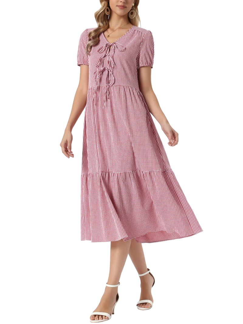 casual skater dress Cutie Linen LIBODU Royal Blue Women color:Stone long robes & kimonos The solid color mini